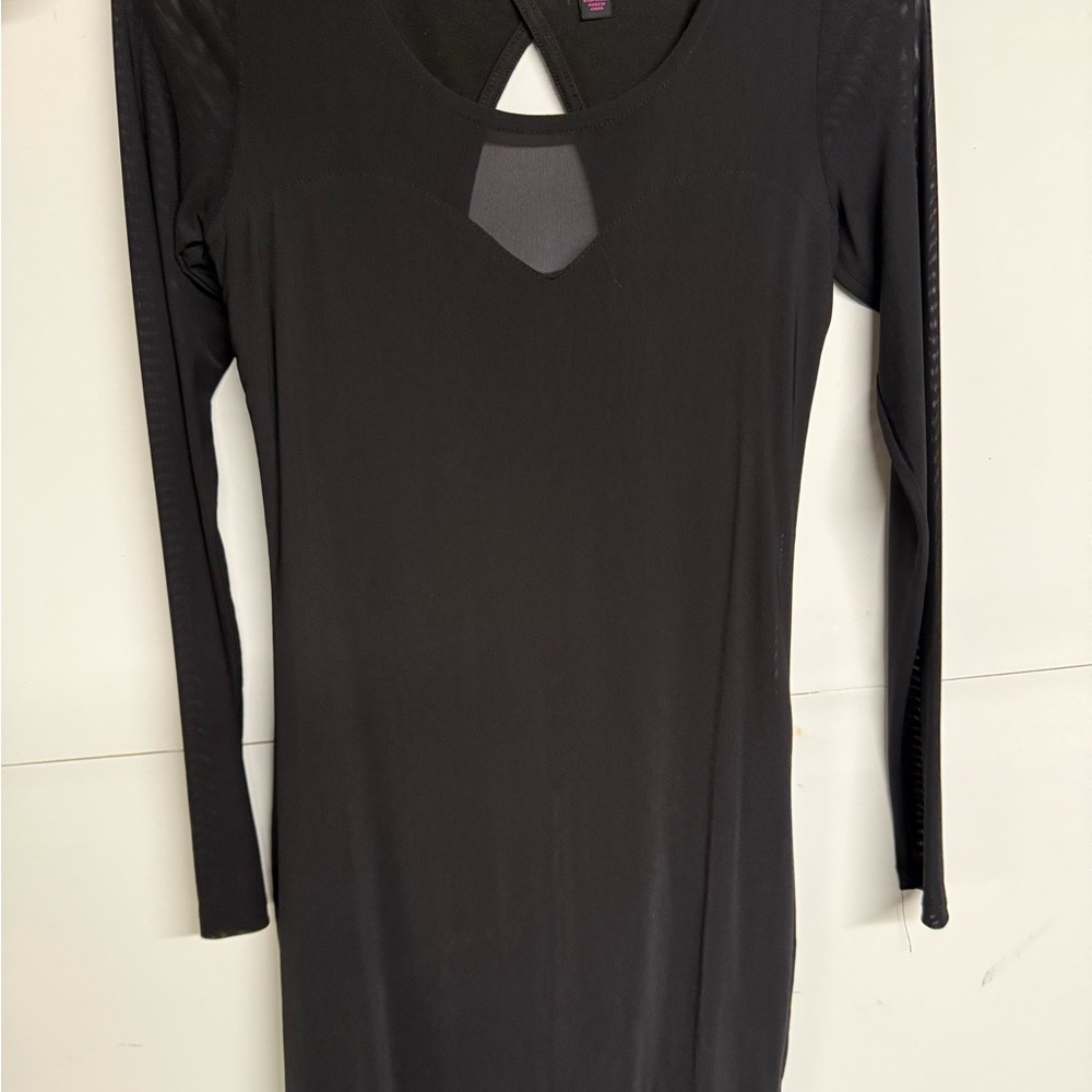 Material Girl Black Mesh Bodycon Dress